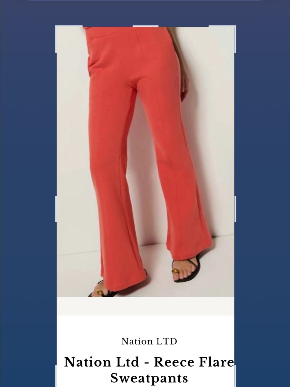 Nation LTD Reece Flared sweat pants size SMALL front pockets color Coral Kiss